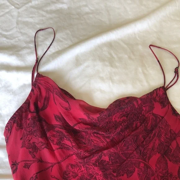 Betsey Johnson silk, airy, elegant black on red lined special occasion dress. - Picture 6 of 12